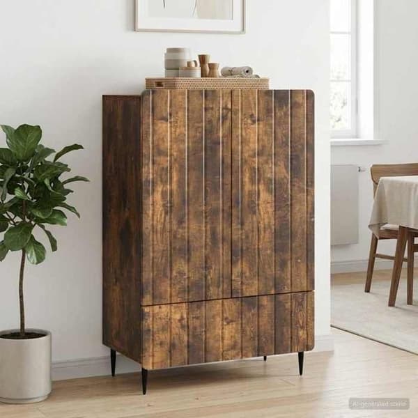 Maison Exclusive - Buffet Røget Eg 66 x 34,5 x 97 cm Ingeniørtræ