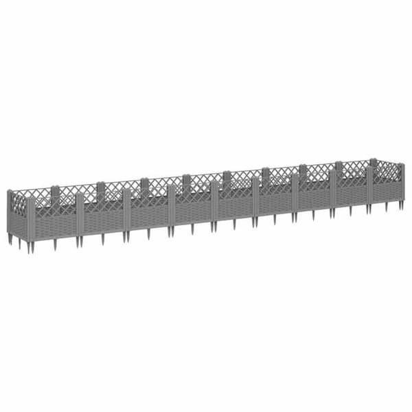 Maison Exclusive - Blomlåda med ljusgrå pinnar 363,5x43,5x43,5 cm PP