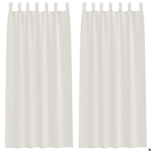 Verho - MAISON EXCLUSIVE - 245 x 140 cm - Polyester - Kermansävy - 2 kpl Grädde