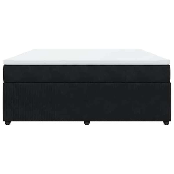 Maison Exclusive - Seng med lameller og madras Sort 180x200 cm Velour
