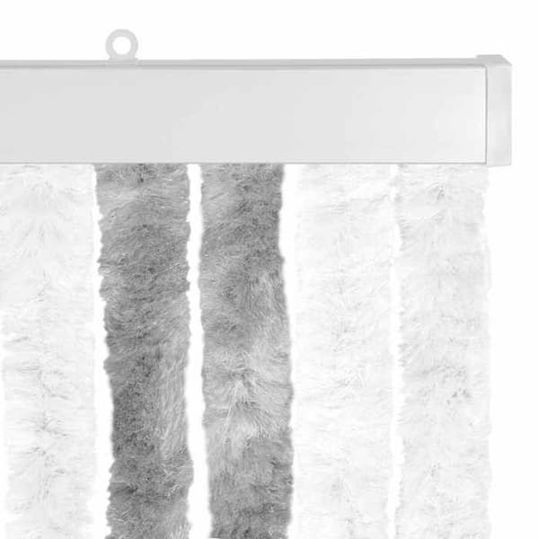 Maison Exclusive - Insektsgardin i grå och vit chenille 90 x 220 cm