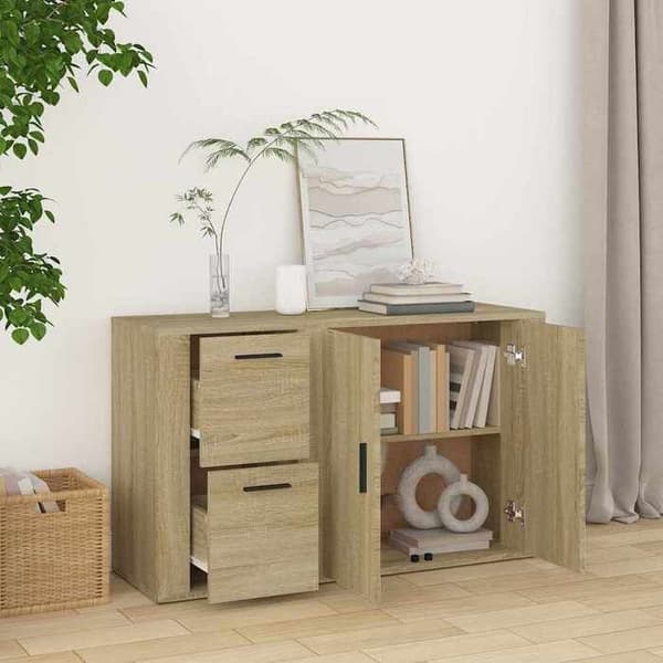 Maison Exclusive - Buffé Ek sonoma 100x33x59,5 cm Ingenjörsträ