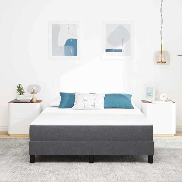 Maison Exclusive - Sengemad med grå madras 140 x 200 cm stof