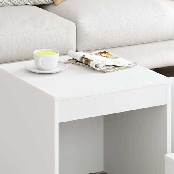 Maison Exclusive - 3 stk. Hvide Stabelbare Borde i Agglomeret