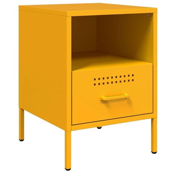 Maison Exclusive - Sängbord 2 st senapsgul 36x39x50,5 cm stål