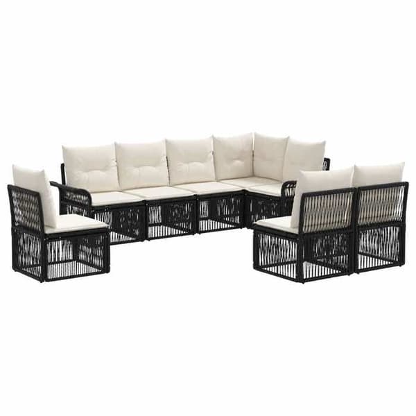 Maison Exclusive - 8 stk. have-sofa sæt i sort polyrotin