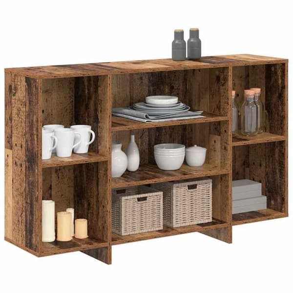 Buffé - EXKLUSIVT HUS - 120x30x75 cm - Ingenjörsträ - Inbyggda hyllor - Rektangulär