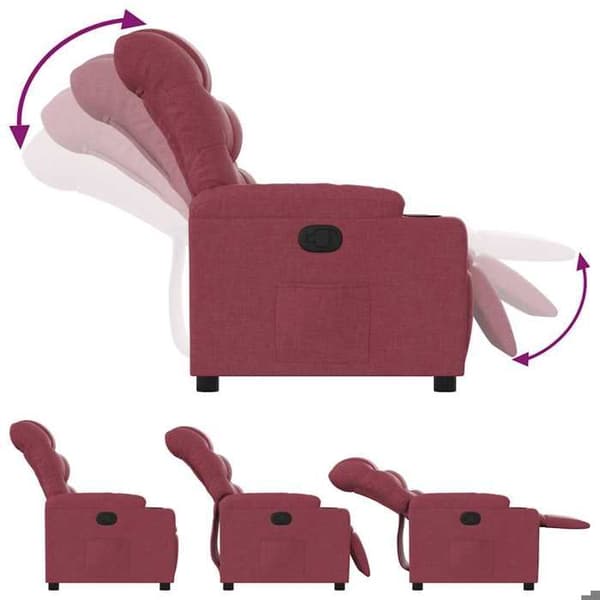 Maison Exclusive - Recliner Röd vinröd Tyg