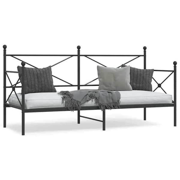 Maison Exclusive - Musta 90x200 cm teräksinen levitettävä sänky ilman patjaa