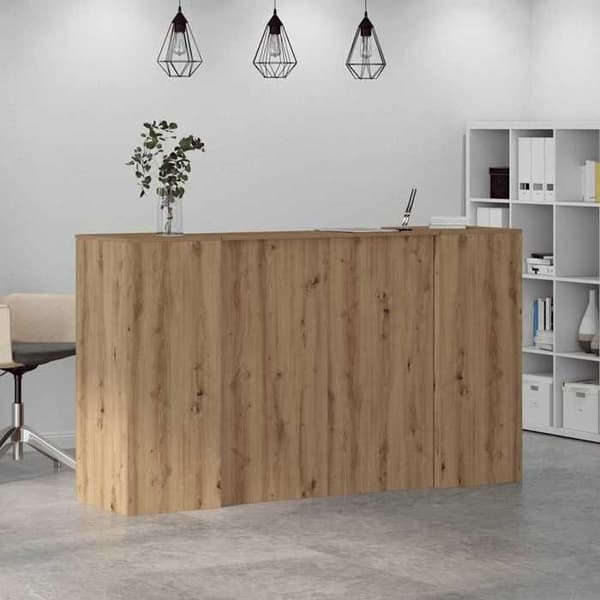 Maison Exclusive - Reception desk i håndlavet egetræ 180x50x103,5cm ingeniørtræ