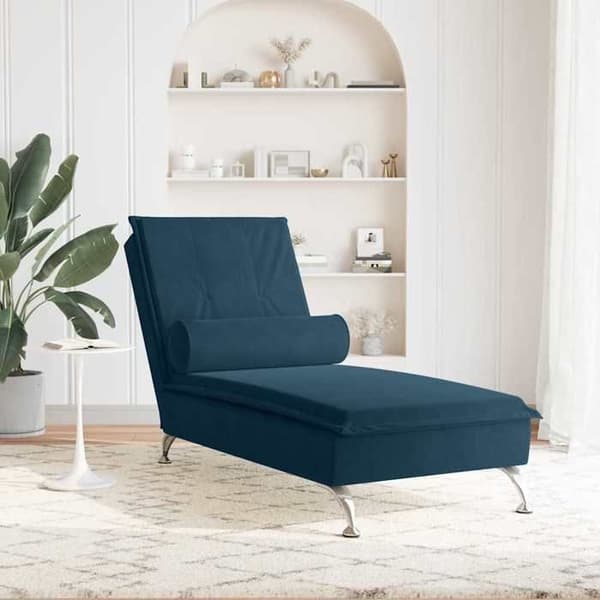 Maison Exclusive - Massagefåtölj med blå sammetskudde