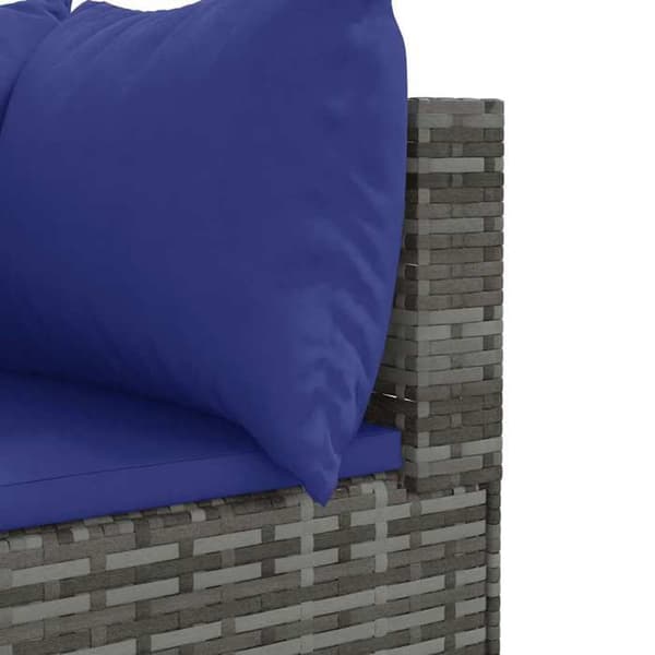 Maison Exclusive - Trädgårdsmöbler 6 delar med kuddar Grå Flätad resin