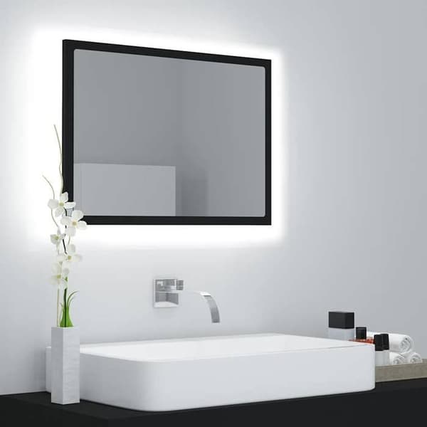 Maison Exclusive - Badeværelses LED-spejl Sort 60x8,5x37 cm Akryl