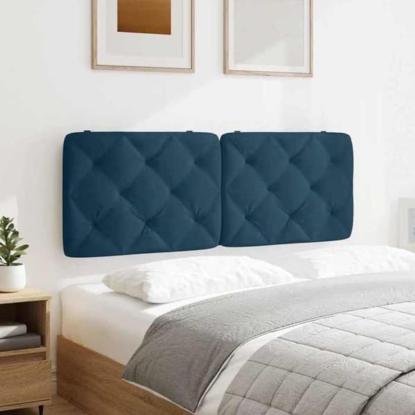 Maison Exclusive - Blå sänggavelkudde 120 cm i sammet