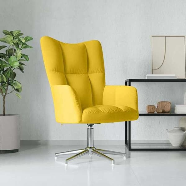 Maison Exclusive - Stol til afslapning i sennepsgul velour