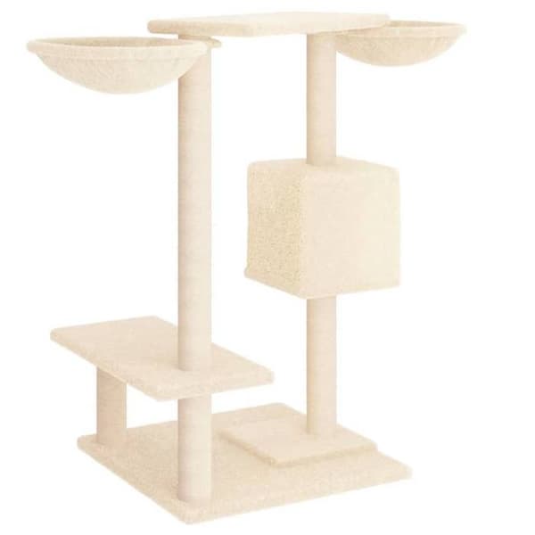 Maison Exclusive - Kattträd med klösträvor i kräm 82 cm Grädde