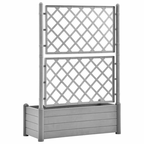 Maison Exclusive - Blomlåda med spaljé 100x43x142 cm PP Grå sten stengrå