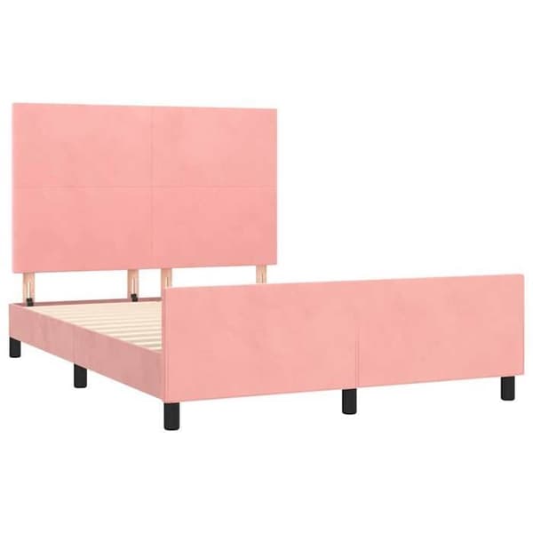 Maison Exclusive - Sängram utan madrass rosa 140x190 cm sammet