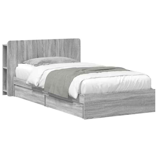 Maison Exclusive - Sängram med förvaring Sonoma grå 100 x 200 cm Sonoma grå