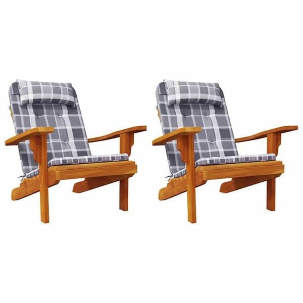 Maison Exclusive - Adirondack-tuolityynyt, 2 kpl, harmaa ruutu