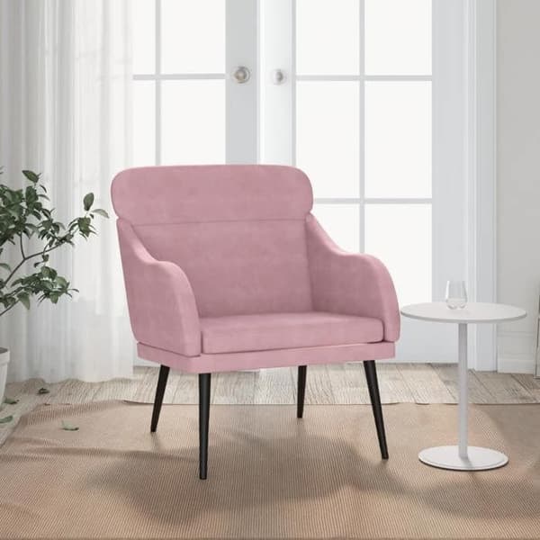Maison Exclusive - Vaaleanpunainen nojatuoli 63x76x80 cm sametti