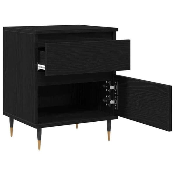 Maison Exclusive - Sängbord 2 st Ek svart 40 x 35 x 50 cm