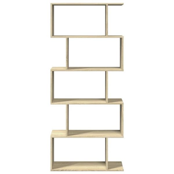 Maison Exclusive - Rumseparator reol 5 niveauer egetræ sonoma 70x24x161cm Sonoma ek