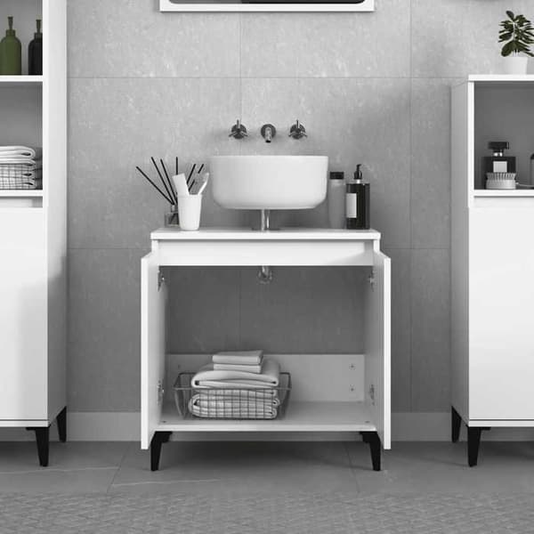 Maison Exclusive - Vit diskbänksmöbel 58x33x60 cm i ingenjörsträ Vit