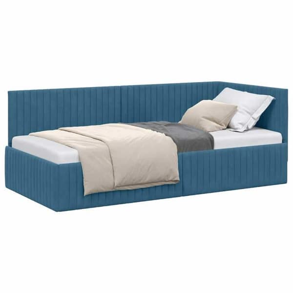 Maison Exclusive - Sininen kulmasänky 90 cm x 190 cm Sametti