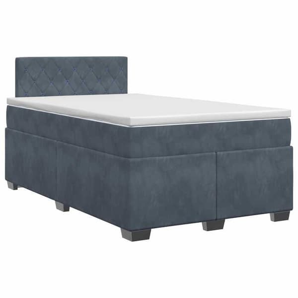 Lys boxspring - MAISON EXCLUSIVE - Boxspring - 120 x 200 cm - Mørkegrå velour - Justerbar hovedgærde 78-88 cm Mörkgrå