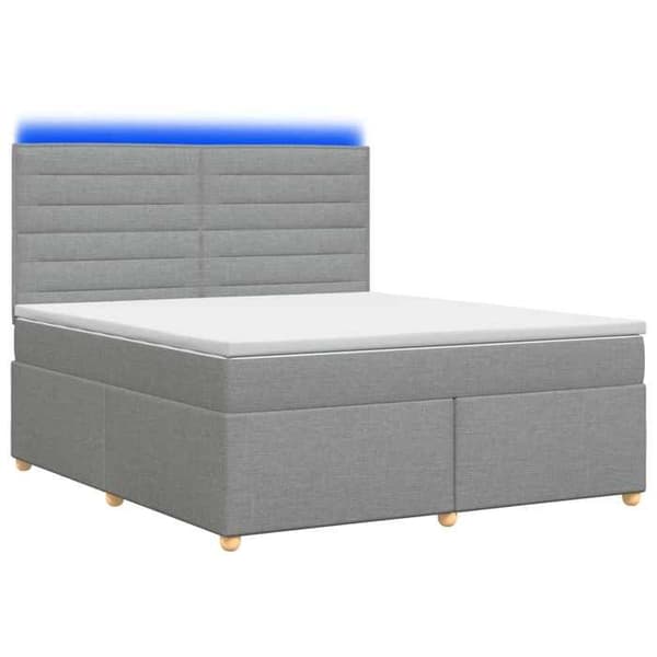 Maison Exclusive - Boxspring säng med madrass Ljusgrå 160 x 200 cm Tyg