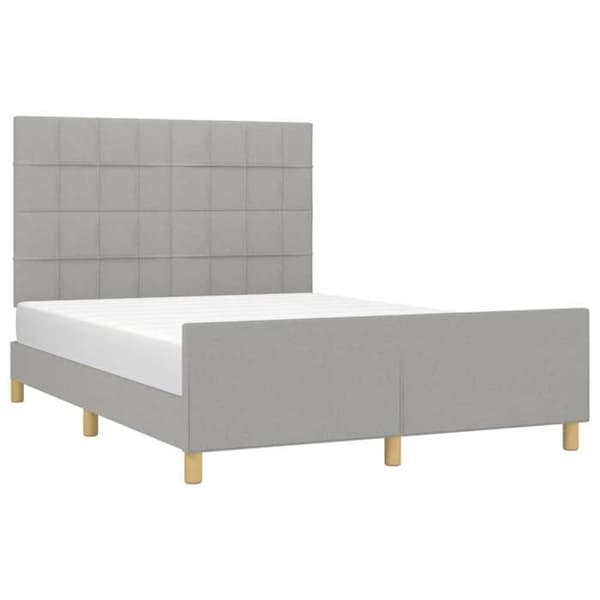 Maison Exclusive - Sengebund uden madras lys grå 140x190 cm stof