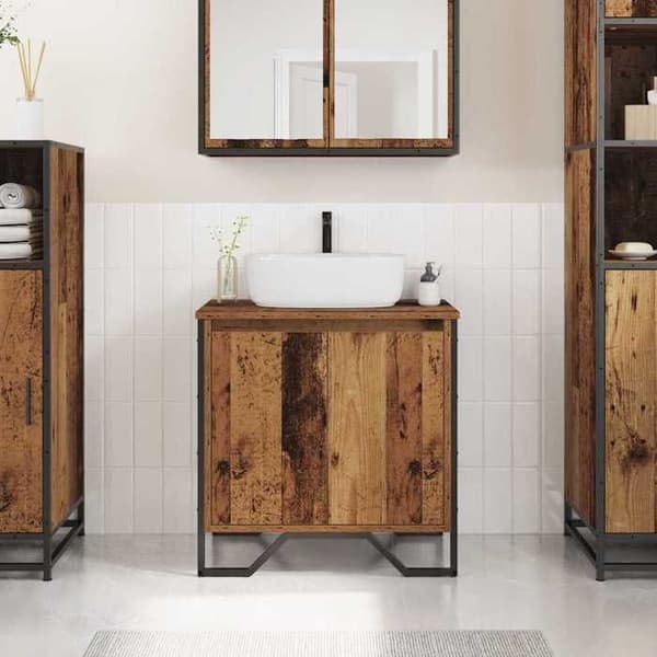 Vaskeskab - EKSKLUSIV HUS - 60x35x60 cm - Ingeniørtræ - Sort - Rummelig opbevaring Svart
