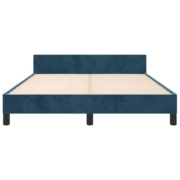 Maison Exclusive - Sängram utan madrass mörkblå 140x200 cm sammet
