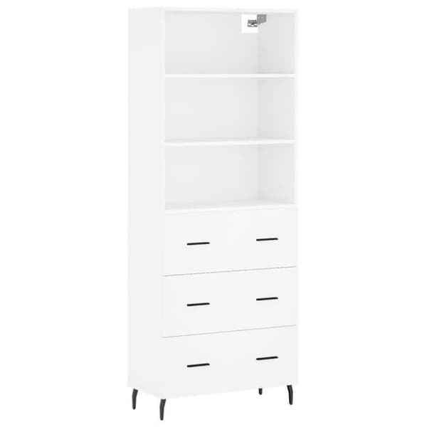 Maison Exclusive - Buffé hög Vit 69,5x34x180 cm Ingenjörsträ Vit