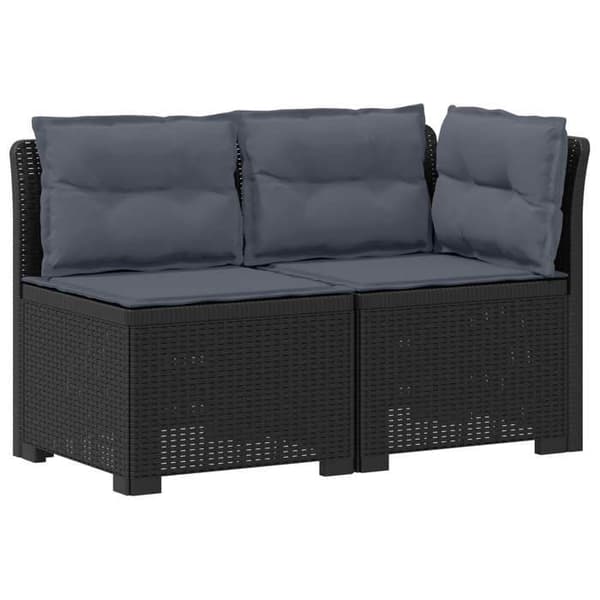 Maison Exclusive - Trädgårdssoffa 2 platser med kuddar i rottlook 2 platser PP