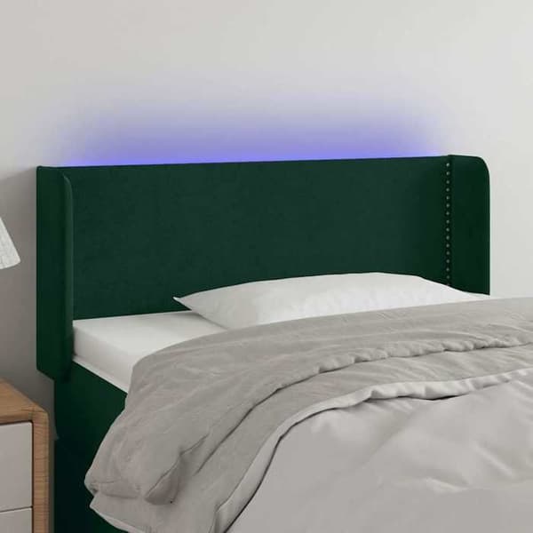 Maison Exclusive - LED-päätylevy tummanvihreä 83x16x78/88 cm sametti Mörkgrön