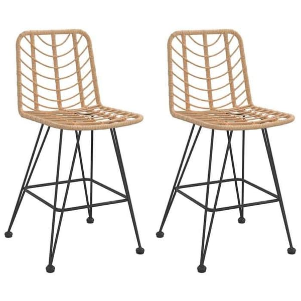 Maison Exclusive - Barstole sæt af 2 45x56x103,5cm Vævet har og stål