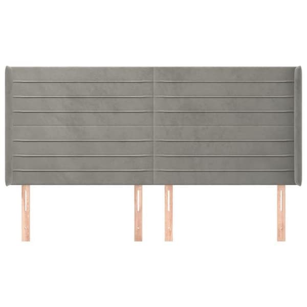 Maison Exclusive - Pääty, jossa korvat, Vaaleanharmaa 163x16x118/128 cm Sametti ljusgrått