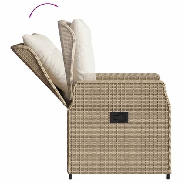 Maison Exclusive - Trädgårdsset med 5 delar i beige polyrotting med kuddar