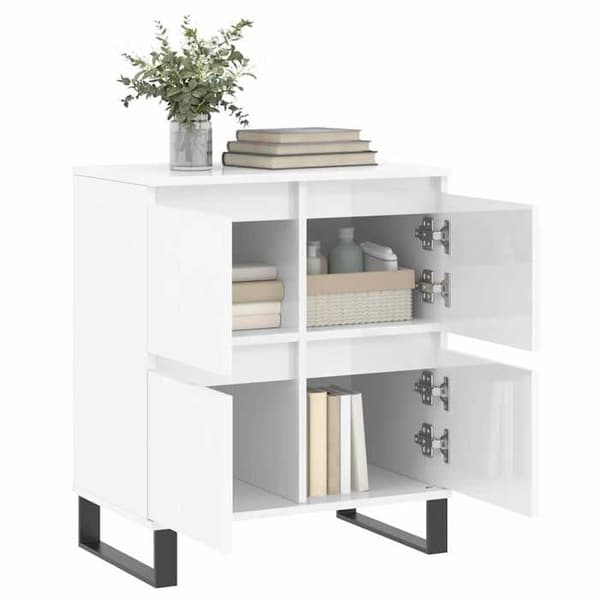 Maison Exclusive - Hvid glans buffet 60x35x70 cm Ingeniørtræ