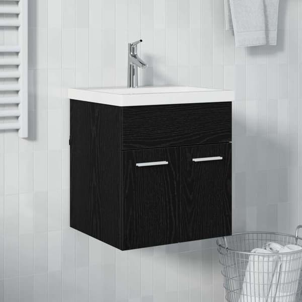 Maison Exclusive - Vaskeskab Sort eg 41 x 38,5 x 46 cm Ingeniørtræ