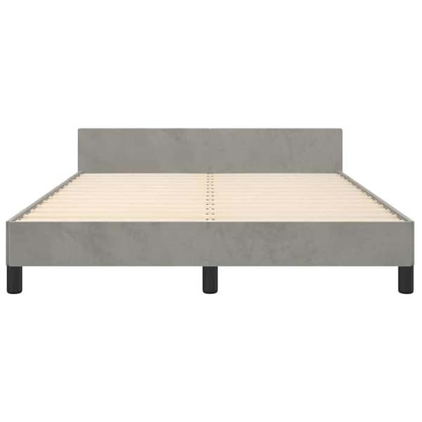 Maison Exclusive - Sängram utan madrass ljusgrå 140x200 cm sammet