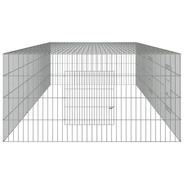 Maison Exclusive - Kaninbur 3 paneler 325x109x54 cm Galvaniserat stål Silver