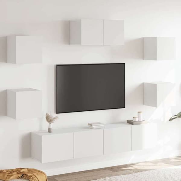 Maison Exclusive - 7 dele TV-møbel sæt Hvid Ingeniørtræ Vit