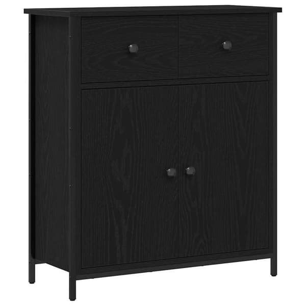 Buffet - EKSKLUSIVT HUS - 70x30x80 cm - Sort eg - Ingeniørtræ - Moderne svart ek