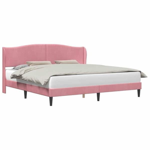 Maison Exclusive - Sängram med rosa huvudgavel 200 x 200 cm Sammet