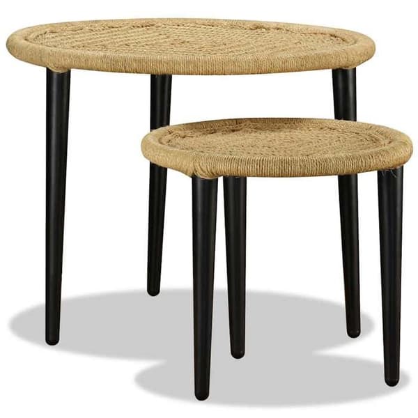 Maison Exclusive - 2 delar naturlig jute soffbord beige