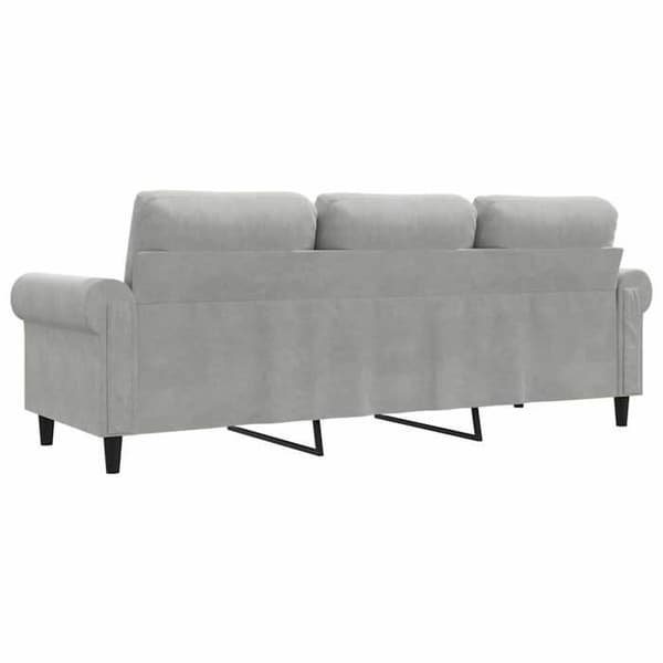 Maison Exclusive - Soffa 3-sits Grå 180 cm Sammet Ljusgrått