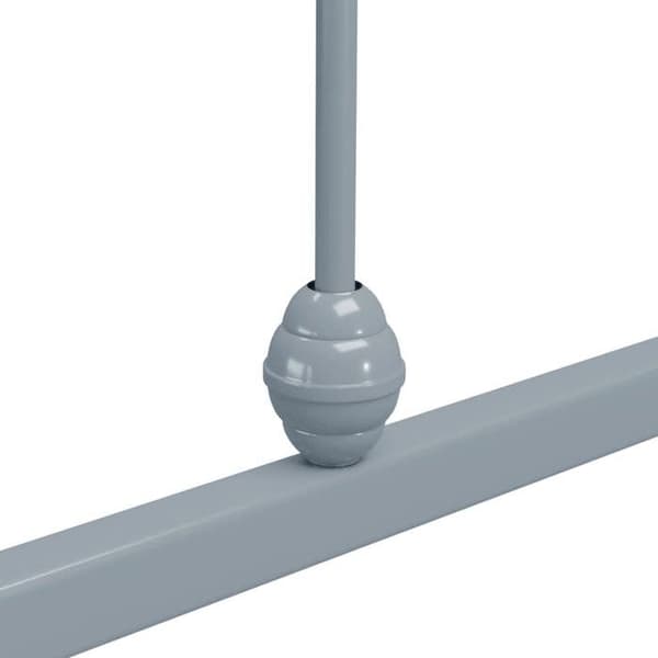 Sengestel uden madras - EKSKLUSIV HUS - 90x200 cm - Grå metal - Solid metal - Lamelseng Metallisk grå